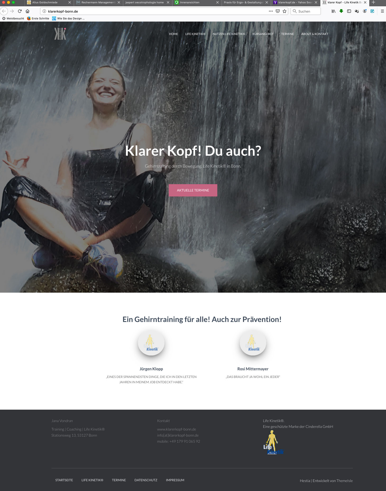 <Webseite Klarer Kopf,  Mink-design, Köln