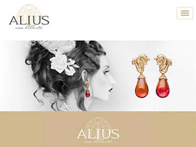 Abbildung der responsive Webseite Alius, Goldschmiede, von Webdesign Minkdesign. Köln