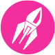 icon Printdesign: Eine pinkfarbene Rakete für mehr Perfomance.  Minkdesign - werbung in Köln