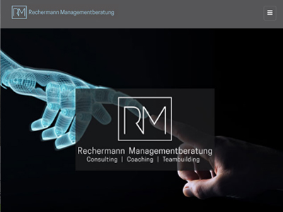 Abbildung der responsive Webseite Rechermann Managementberatung von Webdesign minkdesign, koeln