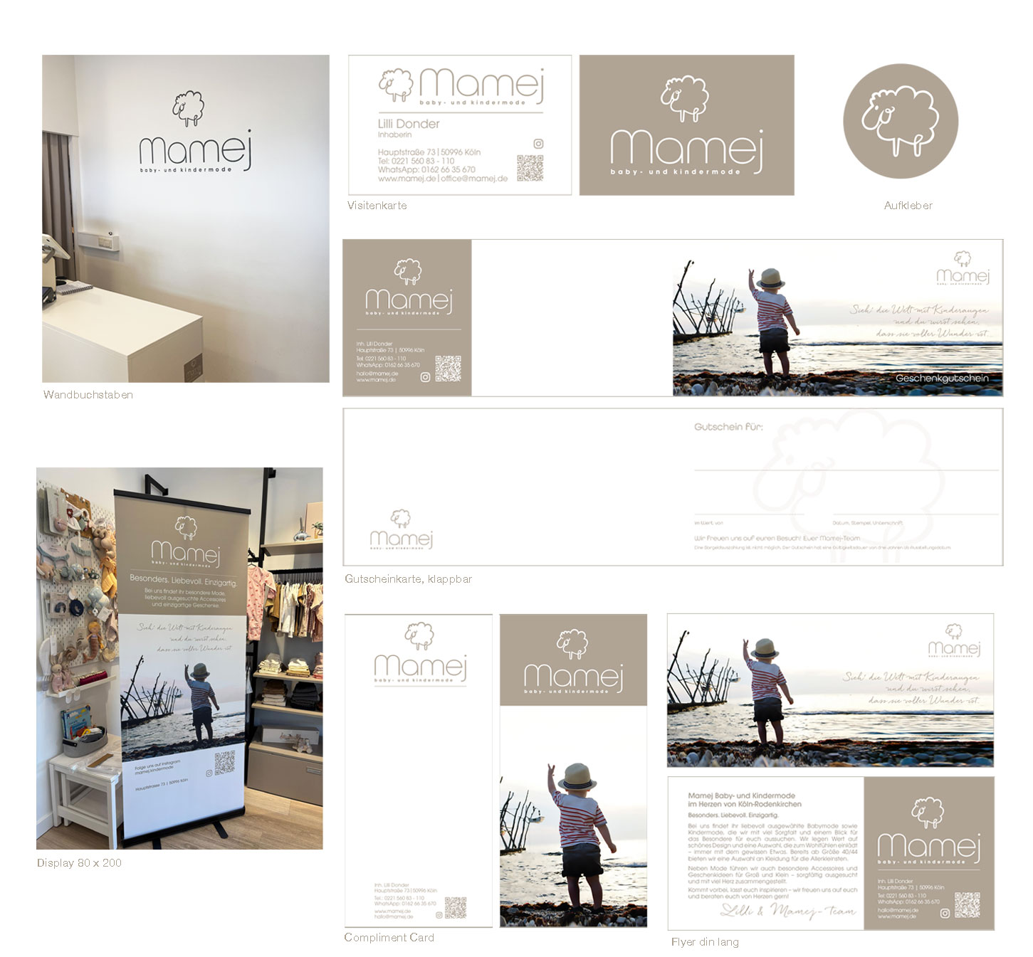 Webseitenbeispiele der Firma mamej, mit Printbeispielen und Logoentwurf. Von MInkdesign, Köln Rodenkirchen