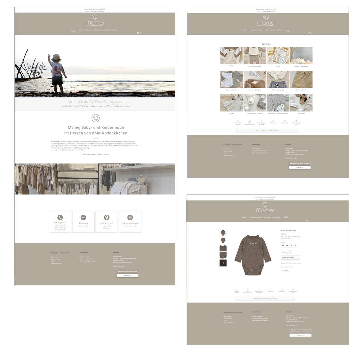 Webseitenbeispiele der Firma mamej, mit Printbeispielen und Logoentwurf. Von MInkdesign, Köln Rodenkirchen
