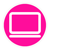 Icon Bildschirm in pinkem Button, Minkdesign, Köln